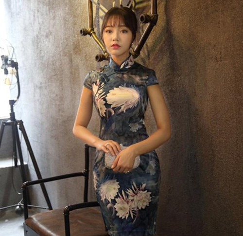 A Woman Wearing a Cheongsam Like a Vase as Art